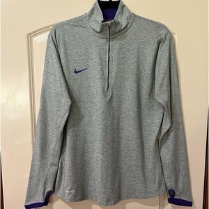 NIKE Dri-Fit Long Sleeve 1/4 Zip Pullover Gray Purple Women’s Size Large